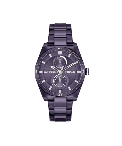 HUGO Multi Zifferblatt Quarz Uhr für Damen Kollektion #Fast for HER mit Lilas Edelstahlarmband - 1540170 HUGO Multi Zifferblatt Quarz Uhr für Damen Kollektion #Fast for HER mit Lilas Edelstahlarmband - 1540170 von HUGO