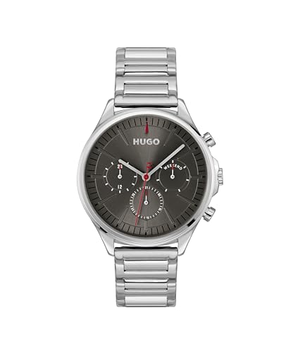 HUGO Multi Zifferblatt Quarz Uhr für Herren Kollektion #Smash Multi mit Silbernes Edelstahlarmband - 1530411 von HUGO