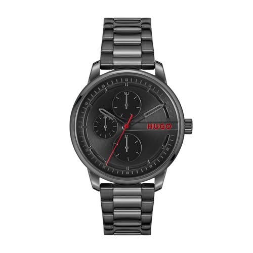 HUGO Multi Zifferblatt Quarz Uhr für Herren Kollektion #Stamp Multi mit Schwarzes Edelstahlarmband - 1530369 HUGO Multi Zifferblatt Quarz Uhr für Herren Kollektion #Stamp Multi mit Schwarzes Edelstahlarmband - 1530369 von HUGO