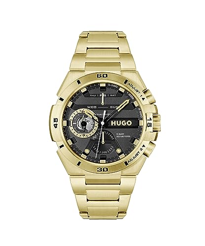 HUGO Multi Zifferblatt Quarz Uhr für Herren Kollektion #WILD mit Edelstahl- oder Lederarmband von HUGO