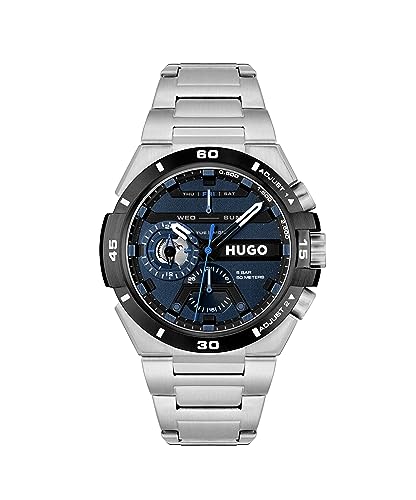 HUGO Multi Zifferblatt Quarz Uhr für Herren Kollektion #WILD mit Edelstahl- oder Lederarmband von HUGO