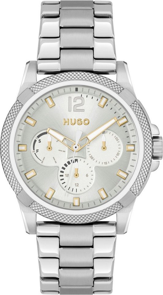 HUGO Multifunktionsuhr #IMPRESS - FOR HER, 1540138, Quarzuhr, Armbanduhr, Damenuhr, Datum, 12/24-Stunden-Anzeige von HUGO