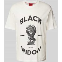 HUGO Oversized T-Shirt mit Rundhalsausschnitt Modell 'Dostalgi' in Kitt, Größe XXL von HUGO