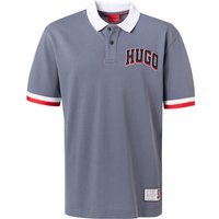 HUGO Herren Polo-Shirt grau Baumwoll-Piqué von HUGO