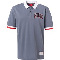 HUGO Herren Polo-Shirt grau Baumwoll-Piqué von HUGO