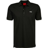 HUGO Herren Polo-Shirt schwarz Baumwoll-Piqué Slim Fit von HUGO