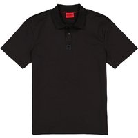 HUGO Herren Polo-Shirt schwarz Baumwoll-Jersey von HUGO