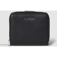 HUGO Portemonnaie mit Label-Applikation Modell 'CHRIS' in Black, Größe One Size von HUGO