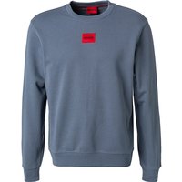 HUGO Herren Sweatshirt blau Baumwolle unifarben von HUGO