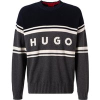 HUGO Herren Pullover grau Baumwolle von HUGO