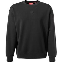 HUGO Herren Sweatshirt schwarz Baumwolle unifarben von HUGO