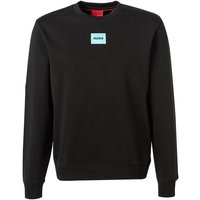 HUGO Herren Sweatshirt schwarz Baumwolle unifarben von HUGO