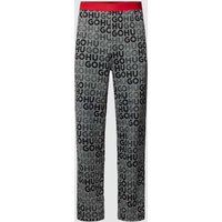 HUGO Pyjama-Hose mit Label-Details Modell 'Monogram' in Mittelgrau, Größe XL von HUGO