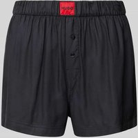 HUGO Pyjama-Shorts aus Viskose mit Label-Detail Modell 'JADE' in Black, Größe XS HUGO Pyjama-Shorts aus Viskose mit Label-Detail Modell 'JADE' in Black, Größe XS von HUGO
