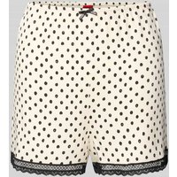 HUGO Pyjama-Shorts mit elastischem Bund Modell 'POLKA' in Offwhite, Größe XS von HUGO
