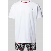HUGO Pyjama mit Label-Prints Modell 'Tortuga' in Black, Größe L von HUGO