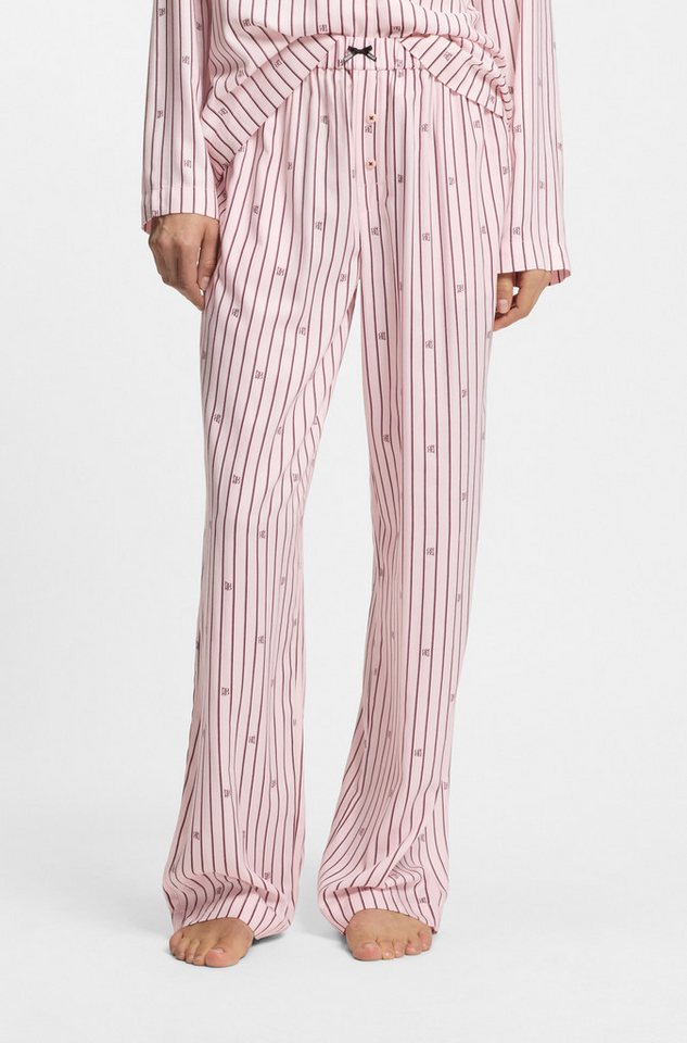 HUGO Pyjamahose SARTORIAL mit Streifen und gestapelten Logos, elastischer Bund von HUGO