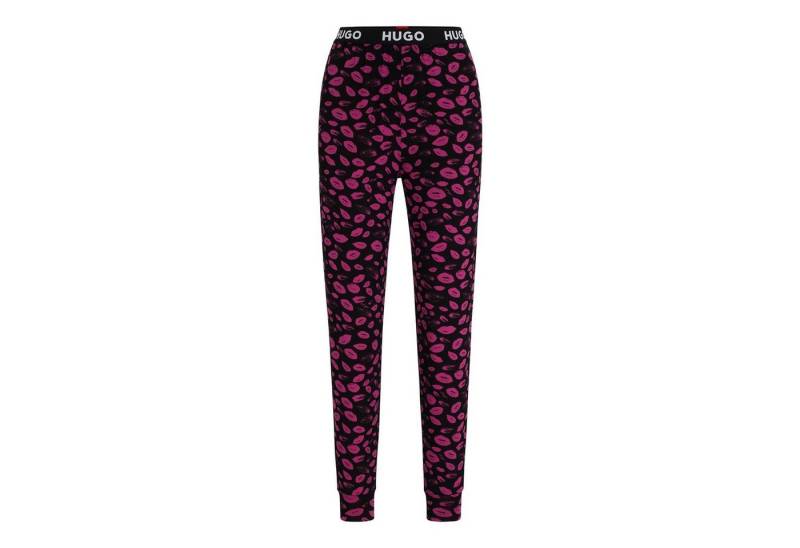 HUGO Pyjamahose Unite Pants Printed mit sichtbarem Bund mit Marken-Logos von HUGO