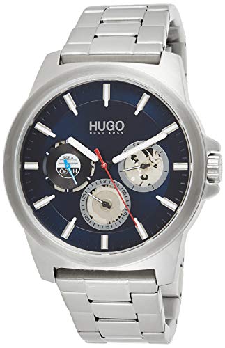 HUGO Multi Zifferblatt Quarz Uhr für Herren mit Silbernes Edelstahlarmband - 1530131 von HUGO