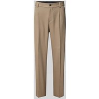 HUGO Regular Fit Anzughose mit Bundfalten Modell 'Flips' in Hellbraun, Größe 52 von HUGO