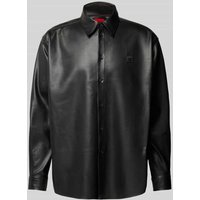 HUGO Regular Fit Jacke in Lederoptik Modell 'ELLISOE' in Black, Größe L von HUGO