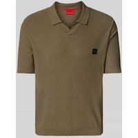 HUGO Regular Fit Poloshirt mit Label-Badge Modell 'Shiplom' in Hellbraun, Größe M von HUGO