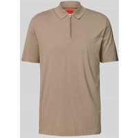 HUGO Regular Fit Poloshirt mit Label-Patch Modell 'Dekok' in Hellbraun, Größe M von HUGO