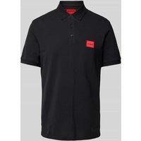 HUGO Regular Fit Poloshirt mit Label-Patch Modell 'Dereso' in Black, Größe L von HUGO