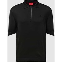 HUGO Regular Fit Poloshirt mit Label-Patch Modell 'Sayfong' in Black, Größe L von HUGO