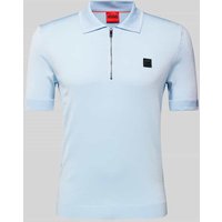 HUGO Regular Fit Poloshirt mit Label-Patch Modell 'Sayfong' in Sky, Größe L von HUGO