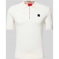 HUGO Regular Fit Poloshirt mit Label-Patch Modell 'Sayfong' in Offwhite, Größe L von HUGO