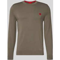 HUGO Regular Fit Strickpullover aus reiner Baumwolle Modell 'SAN CASSIUS' in Taupe, Größe XXL von HUGO