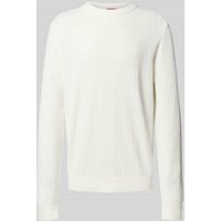 HUGO Regular Fit Strickpullover aus reiner Baumwolle Modell 'SIMO' in Weiss, Größe XXL von HUGO