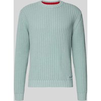 HUGO Regular Fit Strickpullover aus reiner Baumwolle Modell 'SRIBBEN_1' in Mint, Größe XL von HUGO