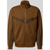 HUGO Regular Fit Sweatjacke aus Baumwoll-Mix Modell 'DINGMOOR' in Hazel, Größe M von HUGO