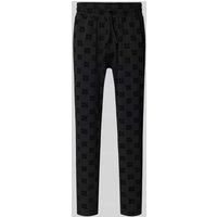 HUGO Regular Fit Sweatpants mit Label-Print Modell 'Flock' in Black, Größe XXL HUGO Regular Fit Sweatpants mit Label-Print Modell 'Flock' in Black, Größe XXL von HUGO