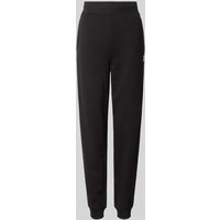 HUGO Regular Fit Sweatpants mit Label-Stitching Modell 'NELFINIA' in Black, Größe S von HUGO