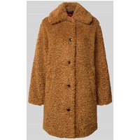 HUGO Regular Fit Teddy-Mantel mit Umlegekragen Modell 'MIMINA-1' in Cognac, Größe 32 von HUGO