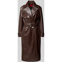HUGO Regular Fit Trenchcoat mit Bindegürtel Modell 'MALITTE' in Schoko, Größe 34 von HUGO