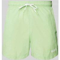 HUGO Relaxed Fit Badeshorts mit Label-Print Modell 'HAITI' in Apfel, Größe M von HUGO