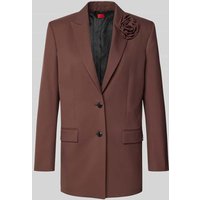 HUGO Relaxed Fit Longblazer mit Blumenbrosche Modell 'AROSEA' in Schoko, Größe 40 HUGO Relaxed Fit Longblazer mit Blumenbrosche Modell 'AROSEA' in Schoko, Größe 40 von HUGO