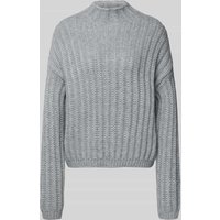 HUGO Relaxed Fit Strickpullover aus Baumwoll-Mix mit Woll-Anteil Modell 'SAFINEYNY' in Hellgrau Melange, Größe XXL von HUGO