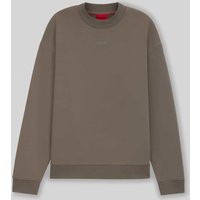 HUGO Relaxed Fit Sweatshirt aus reiner Baumwolle Modell 'DAPOCREW' in Mittelgrau, Größe M von HUGO