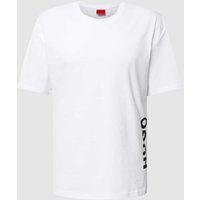 HUGO Relaxed Fit T-Shirt mit Label-Print in Weiss, Größe XXL von HUGO