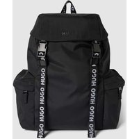 HUGO Rucksack mit Label-Details Modell 'Luka' in Black, Größe One Size von HUGO