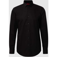 HUGO Slim Fit Business-Hemd aus Baumwolle Modell 'Jenno' in Black, Größe 37 von HUGO
