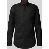 HUGO Slim Fit Business-Hemd mit Kentkragen Modell 'Kenno' in Black, Größe 37 von HUGO