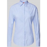 HUGO Slim Fit Hemdbluse mit Label-Stitching Modell 'The Girlfriend' in Bleu, Größe 38 von HUGO