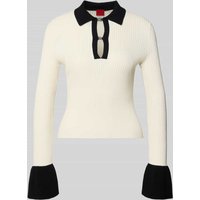 HUGO Slim Fit Poloshirt aus Viskose-Mix Modell 'SHARRO' in Offwhite, Größe L von HUGO