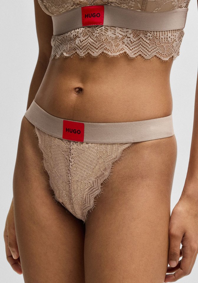 HUGO Slip BRIEF RL LACE aus Stretch-Spitze, mit Logoschriftzug auf dem Bund von HUGO